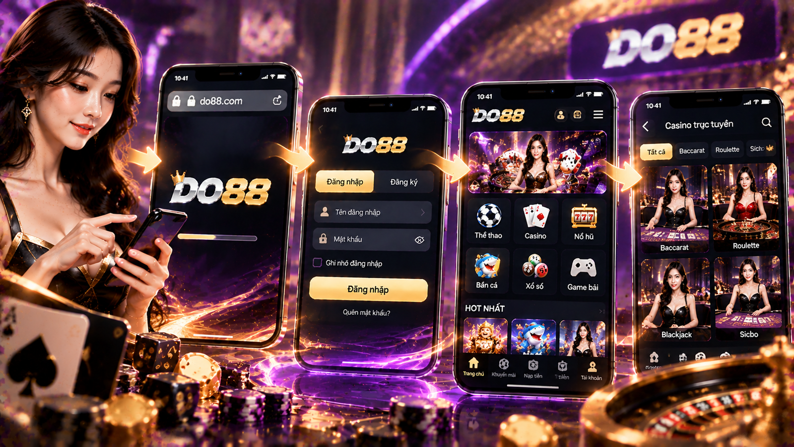 Hướng dẫn truy cập trang chủ DO88