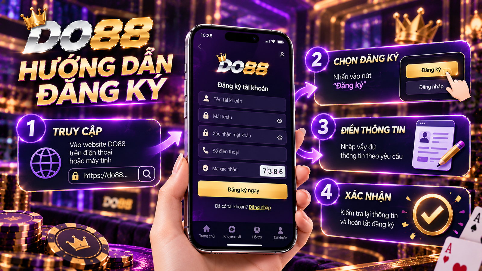 Các bước đăng ký tài khoản DO88